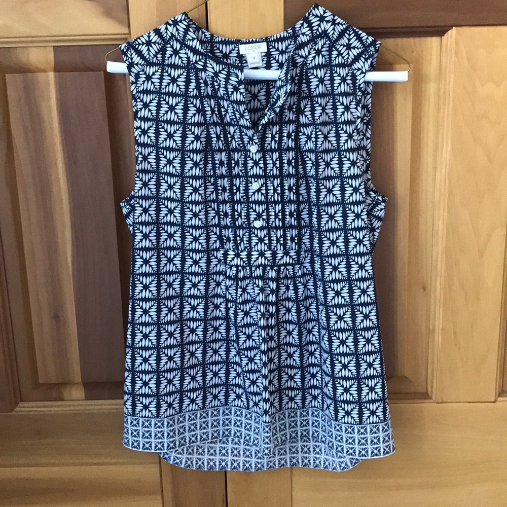 J. Crew sleeveless print blouse